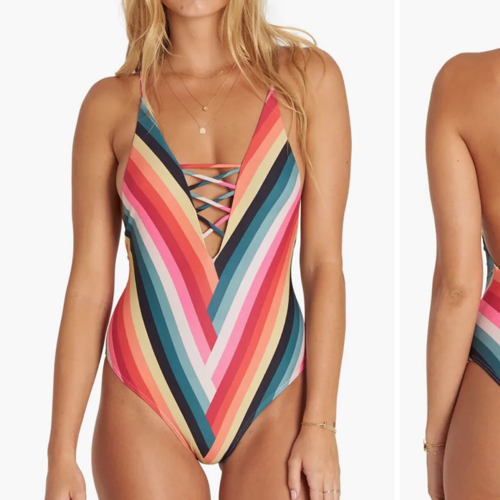 Billabong Color Spell One-Piece Swimsuit (size: medium) NWOT